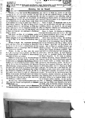 Westricher Zeitung Sonntag 14. August 1853