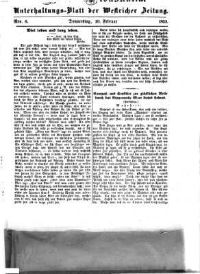 Westricher Zeitung Donnerstag 10. Februar 1853