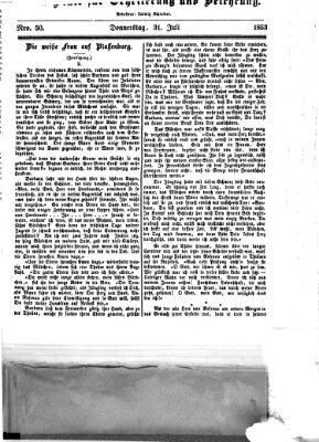 Westricher Zeitung Donnerstag 28. Juli 1853