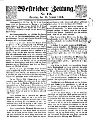 Westricher Zeitung Sonntag 29. Januar 1854