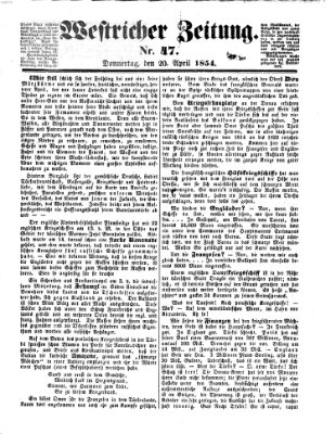 Westricher Zeitung Donnerstag 20. April 1854