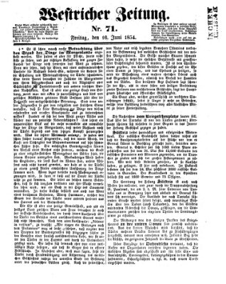 Westricher Zeitung Freitag 16. Juni 1854