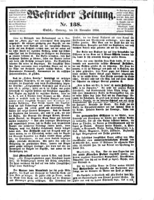 Westricher Zeitung Sonntag 19. November 1854