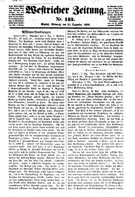 Westricher Zeitung Mittwoch 10. Dezember 1856