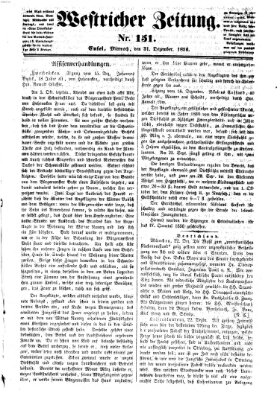 Westricher Zeitung Mittwoch 31. Dezember 1856