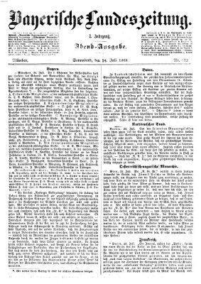 Bayerische Landeszeitung Samstag 24. Juli 1869