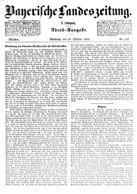 Bayerische Landeszeitung Mittwoch 20. Oktober 1869