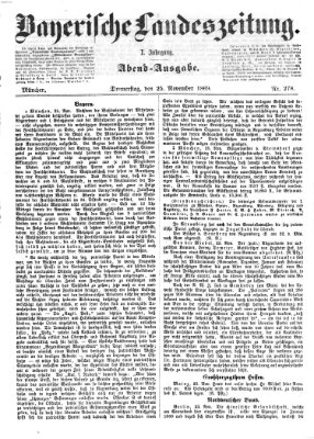 Bayerische Landeszeitung Donnerstag 25. November 1869