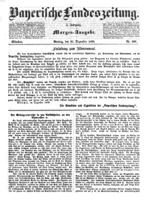 Bayerische Landeszeitung Montag 20. Dezember 1869