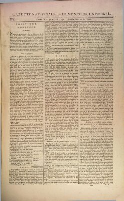Gazette nationale, ou le moniteur universel (Le moniteur universel) Samstag 8. Januar 1791