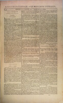 Gazette nationale, ou le moniteur universel (Le moniteur universel) Mittwoch 12. Januar 1791