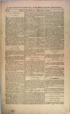 Gazette nationale, ou le moniteur universel (Le moniteur universel) Donnerstag 13. Januar 1791