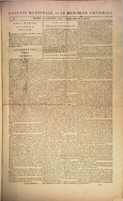 Gazette nationale, ou le moniteur universel (Le moniteur universel) Dienstag 25. Januar 1791