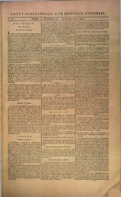 Gazette nationale, ou le moniteur universel (Le moniteur universel) Montag 14. Februar 1791