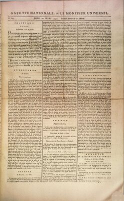 Gazette nationale, ou le moniteur universel (Le moniteur universel) Donnerstag 10. März 1791