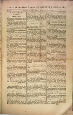 Gazette nationale, ou le moniteur universel (Le moniteur universel) Dienstag 22. März 1791