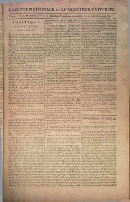 Gazette nationale, ou le moniteur universel (Le moniteur universel) Sonntag 30. August 1795