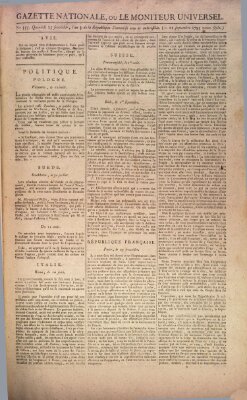 Gazette nationale, ou le moniteur universel (Le moniteur universel) Freitag 11. September 1795