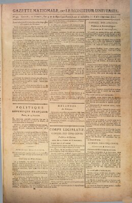 Gazette nationale, ou le moniteur universel (Le moniteur universel) Freitag 6. November 1795