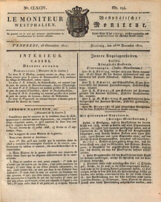 Le Moniteur westphalien Freitag 28. Dezember 1810