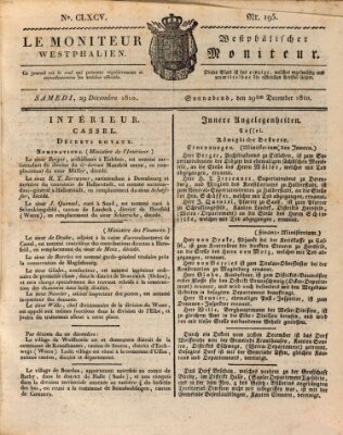 Le Moniteur westphalien Samstag 29. Dezember 1810
