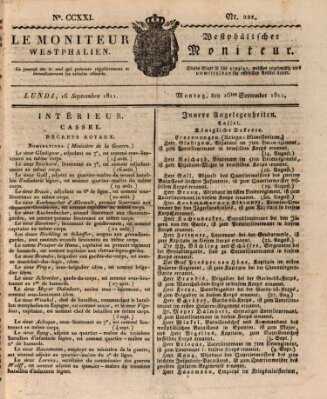 Le Moniteur westphalien Montag 16. September 1811