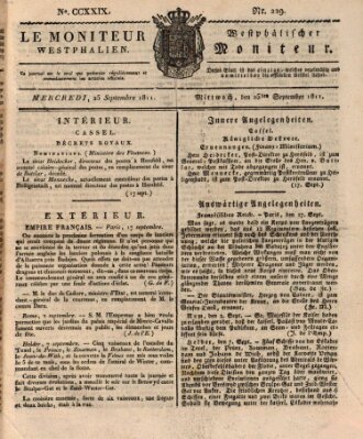 Le Moniteur westphalien Mittwoch 25. September 1811