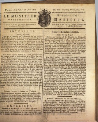 Le Moniteur westphalien Dienstag 25. August 1812