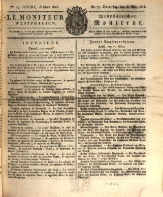 Le Moniteur westphalien Donnerstag 18. März 1813