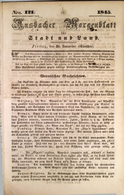 Ansbacher Morgenblatt für Stadt und Land (Ansbacher Morgenblatt) Freitag 28. November 1845