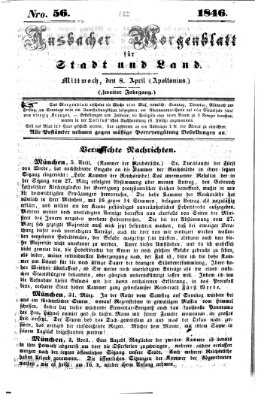 Ansbacher Morgenblatt für Stadt und Land (Ansbacher Morgenblatt) Mittwoch 8. April 1846