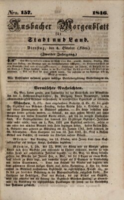Ansbacher Morgenblatt für Stadt und Land (Ansbacher Morgenblatt) Dienstag 6. Oktober 1846