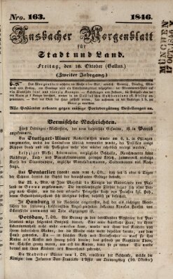 Ansbacher Morgenblatt für Stadt und Land (Ansbacher Morgenblatt) Freitag 16. Oktober 1846