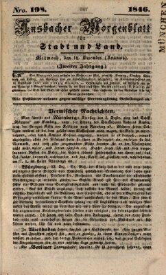 Ansbacher Morgenblatt für Stadt und Land (Ansbacher Morgenblatt) Freitag 18. Dezember 1846
