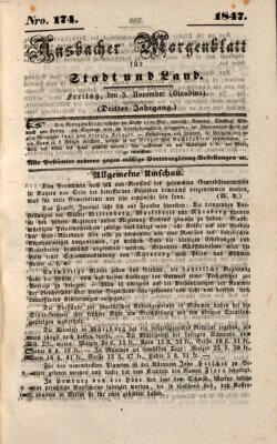 Ansbacher Morgenblatt für Stadt und Land (Ansbacher Morgenblatt) Freitag 5. November 1847