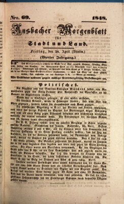 Ansbacher Morgenblatt für Stadt und Land (Ansbacher Morgenblatt) Freitag 28. April 1848