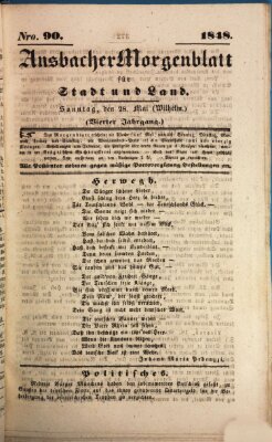 Ansbacher Morgenblatt für Stadt und Land (Ansbacher Morgenblatt) Sonntag 28. Mai 1848
