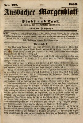 Ansbacher Morgenblatt für Stadt und Land (Ansbacher Morgenblatt) Freitag 11. Oktober 1850