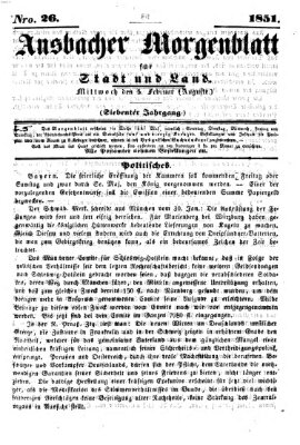 Ansbacher Morgenblatt für Stadt und Land (Ansbacher Morgenblatt) Mittwoch 5. Februar 1851
