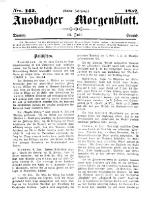 Ansbacher Morgenblatt Dienstag 13. Juli 1852