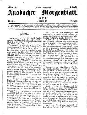 Ansbacher Morgenblatt Dienstag 4. Januar 1853