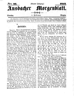 Ansbacher Morgenblatt Dienstag 1. Februar 1853