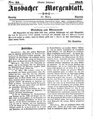 Ansbacher Morgenblatt Sonntag 27. März 1853