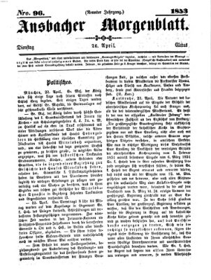 Ansbacher Morgenblatt Dienstag 26. April 1853