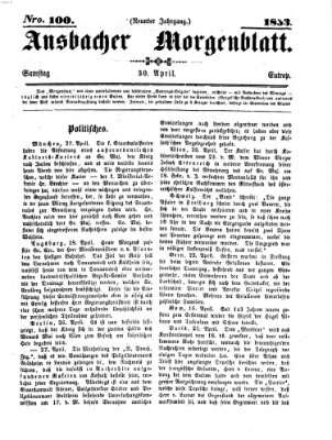 Ansbacher Morgenblatt Samstag 30. April 1853