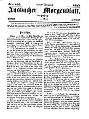 Ansbacher Morgenblatt Mittwoch 4. Mai 1853