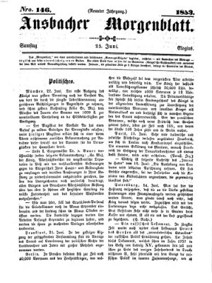 Ansbacher Morgenblatt Samstag 25. Juni 1853