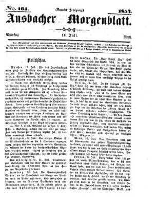 Ansbacher Morgenblatt Samstag 16. Juli 1853