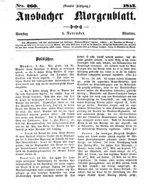 Ansbacher Morgenblatt Samstag 5. November 1853