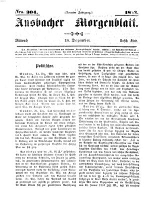 Ansbacher Morgenblatt Mittwoch 28. Dezember 1853